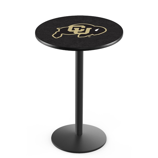 42" Blk Wrinkle Colorado Pub Table, 36" dia. Top