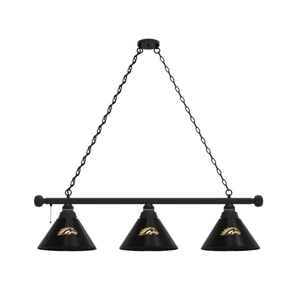 Western Michigan 3 Shade Billiard Light, Black Fixture