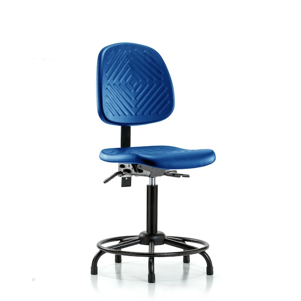 Poly Chair, Round Tube Base, Med Bench, Med Back, Tilt, Glides, Blue