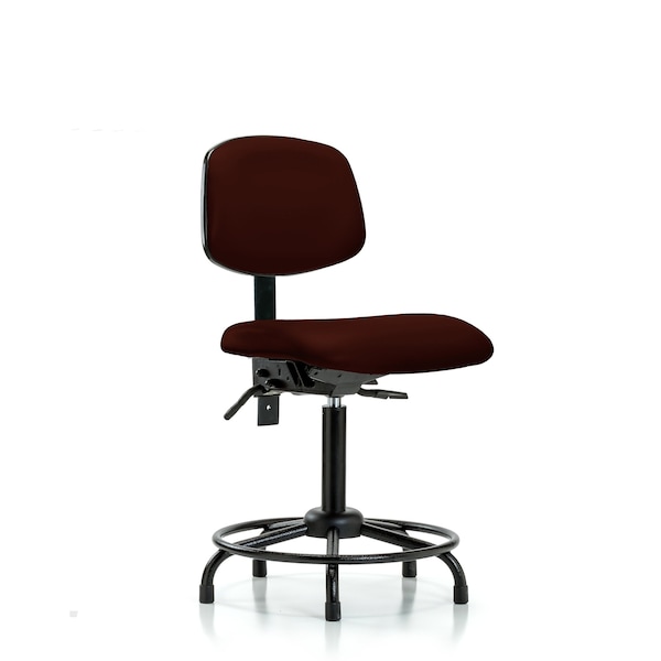 Bench Chair, Vinyl, RT Glides, Burg, No Arms, 22" to 29" Height, Burgundy