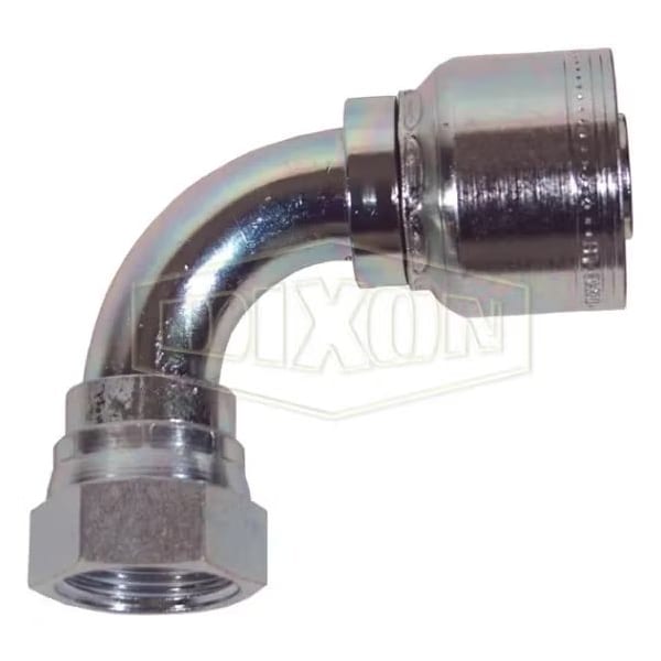 Smooth Bore Hose-to-Tube Fitting with Crimp Collar, Adapter, Dash 10 x 5/8 in, Hose x FJIC, Carbon S