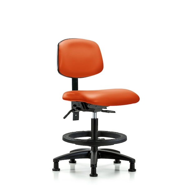 Medium Bench Chair Chair, Vin, Med Ben, Tilt BF Glides, Orange, No Arms, 22" to 29" Height, Vinyl
