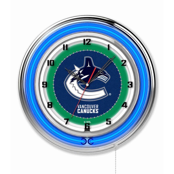 Vancouver Canucks Double Neon 19" Clock, NHL