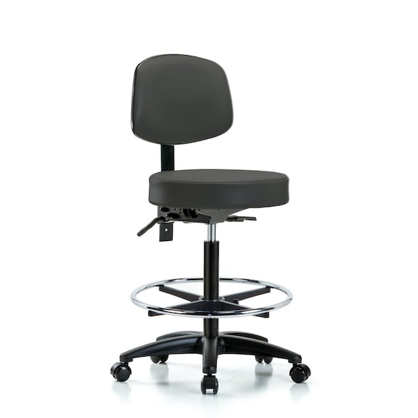 Bench Stool, Hi, Vin, Bk, Tilt, CF, Cast, Gry