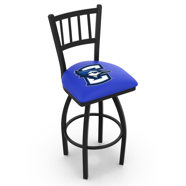 25" Blk Wrinkle Creighton Swivel Bar Stool, Jailhouse Back