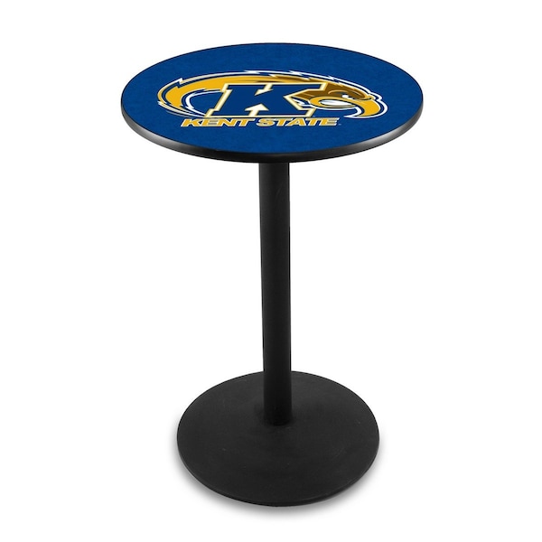42" Blk Wrinkle Kent State Pub Table, 36" dia. Top