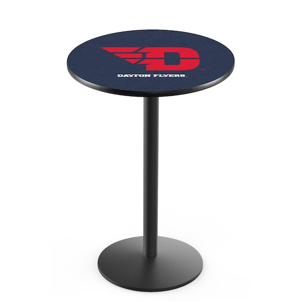 42" Blk Wrinkle University of Dayton Pub Table, 36" dia. Top