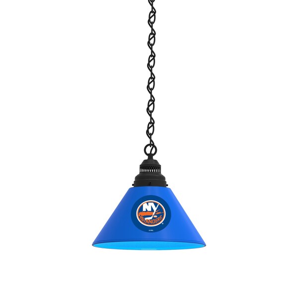 New York Islanders Pendant Light, Black Fixture