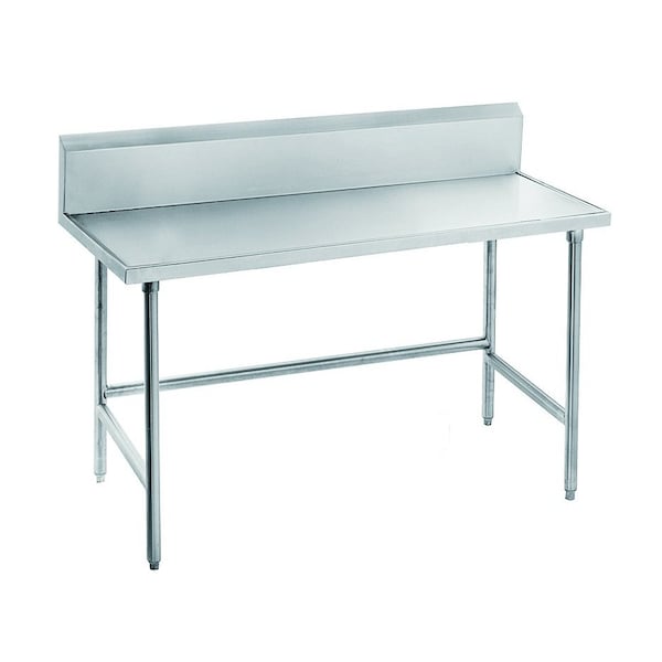 Work Table 96 in.W x 30 in.D 14 gauge 304 stainless steel top with countertop non drip edge