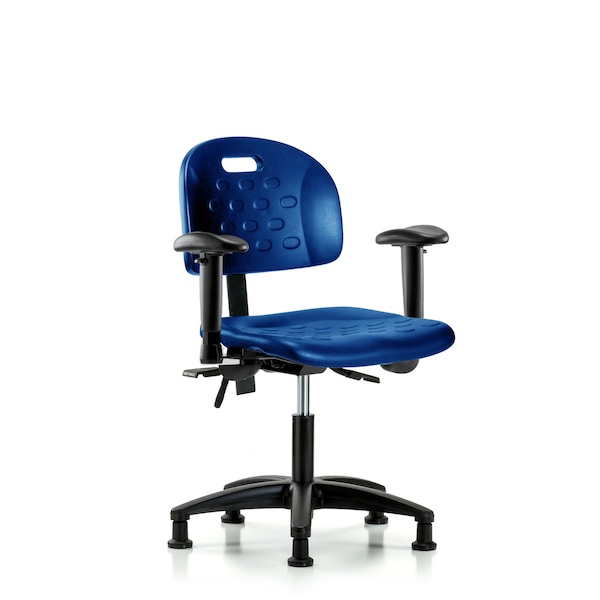 Poly Chair, Desk, Tilt, Arms, Glides, Blue