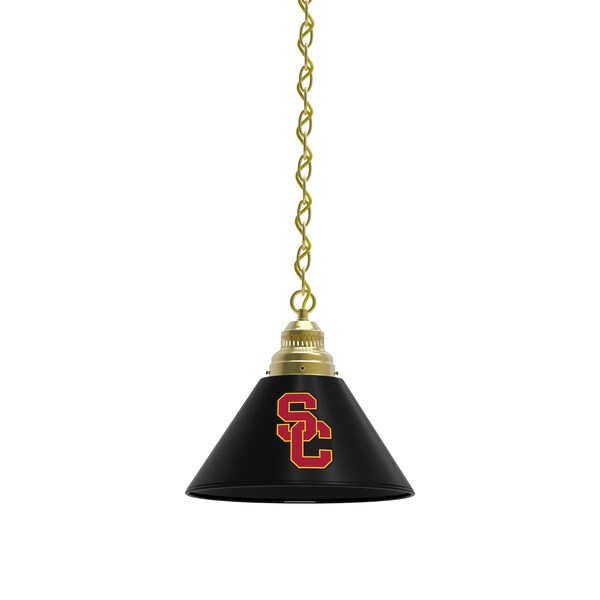 USC Trojans Pendant Light, Brass Fixture