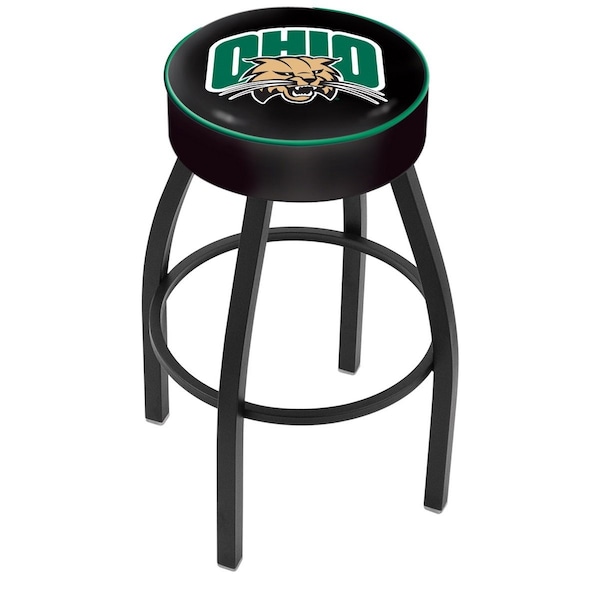 25" 4" Ohio University Cushion Seat, Blk Wrinkle Base Swivel Bar Stool