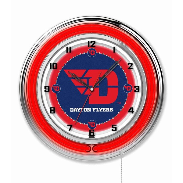 University of Dayton Double Neon 19" Clock