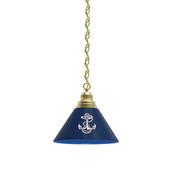 US Naval Academy NAVY Pendant Light, Brass Fixture