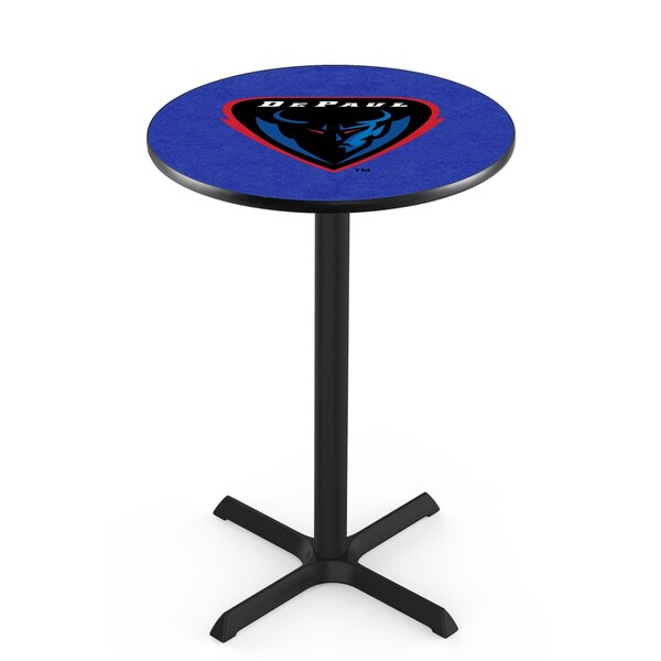 42" Blk Wrinkle DePaul Pub Table, 36" dia. Top
