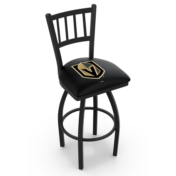 25" Blk Wrinkle Vegas Golden Knights Swivel Bar Stool, Jailhouse Back