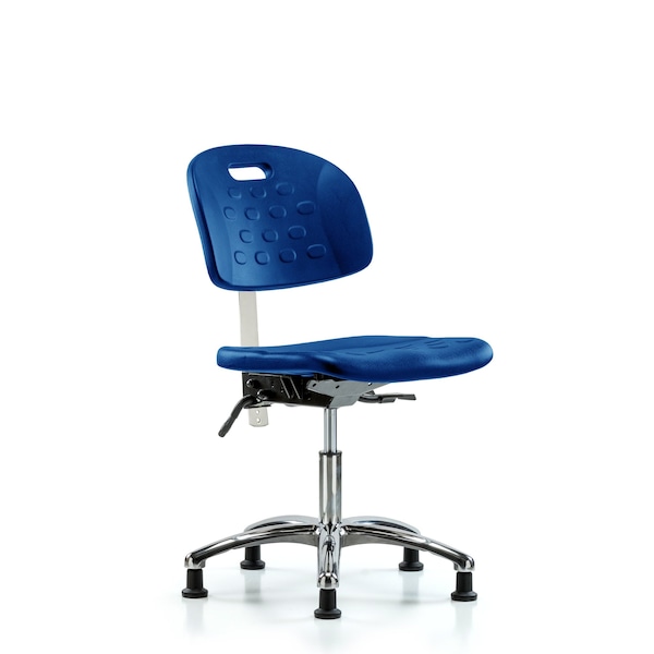 Poly Clean Room Chair, Desk, Tilt, Glides, Blue
