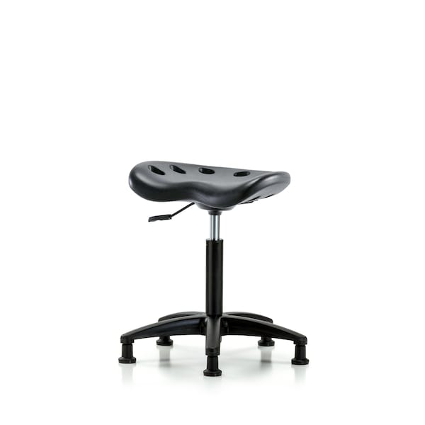 Poly Tractor Stool, Med Bench, Glides, Black