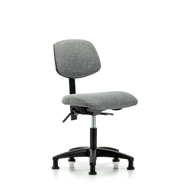 Desk Chair Desk Chair, Fabric, Glides, Gry, No Arms, 19" to 24" Height, Fabric, Grey