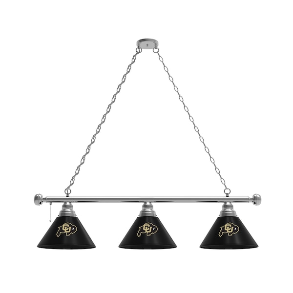 Colorado 3 Shade Billiard Light, Chrome Fixture