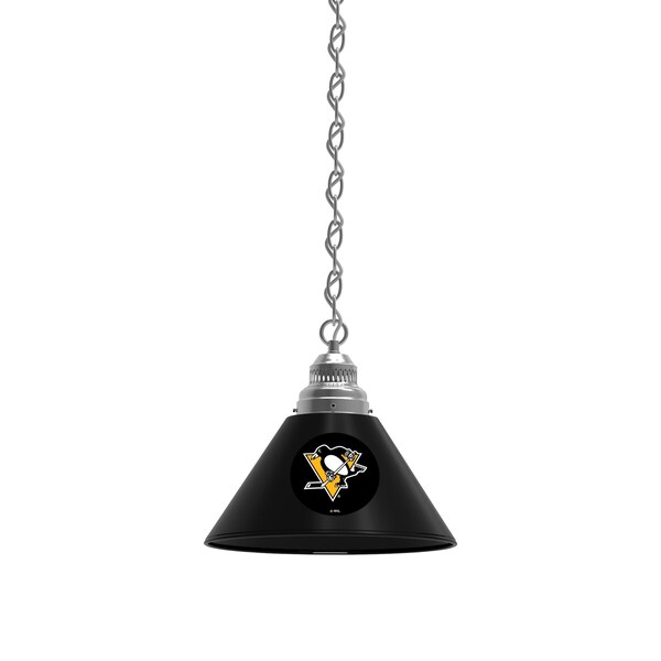 Pittsburgh Penguins Pendant Light, Chrome Fixture