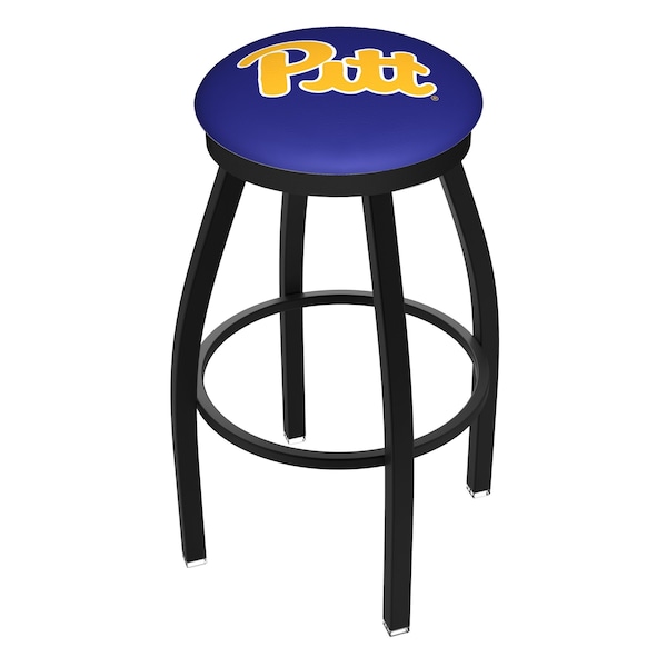 25" Blk Wrinkle Penn State Swivel Bar Stool, Accent Ring