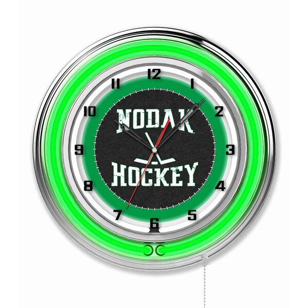 University of North Dakota Double Neon 19" Clock (Hockey)
