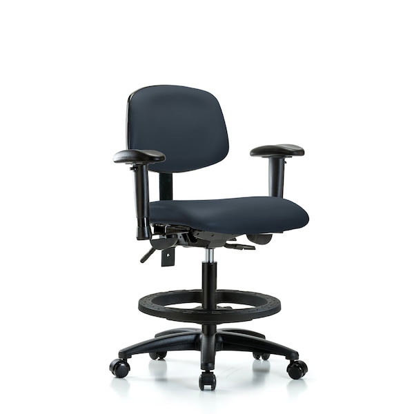Chair, Vin, Med Bench, Tilt AA BF Cast, Nav, 6-Way Adjustable, 22" to 29" Height, Imperial Blue