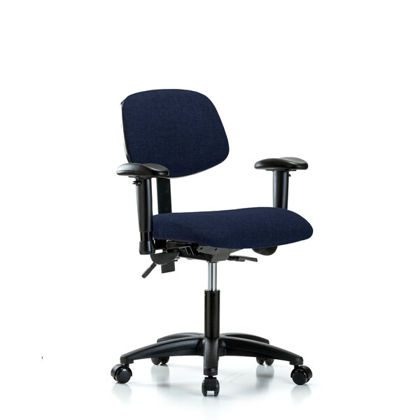 Desk Chair Desk Chair, Fabric, Tilt AA Casters, Nav, Adjustable Arms, 19" to 24" Height, Fabric