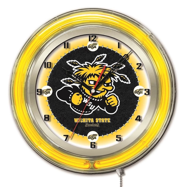 Wichita State University Double Neon 19" Clock