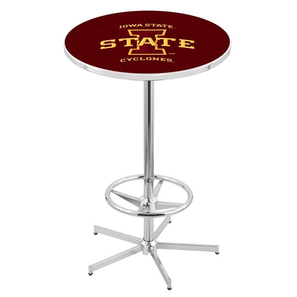 42" Chrome Iowa State Pub Table, 36" dia. Top