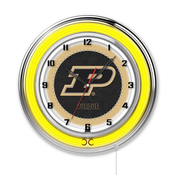 Purdue Double Neon 19" Clock