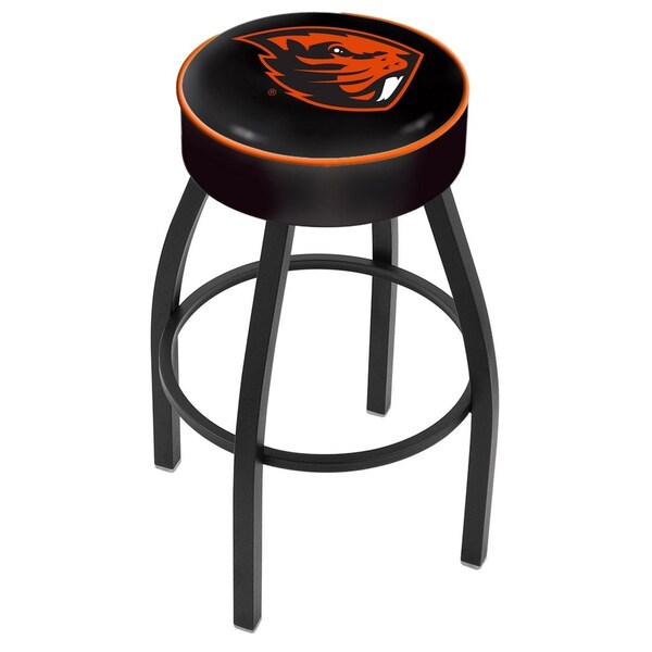 25" 4" Oregon State Cushion Seat, Blk Wrinkle Base Swivel Bar Stool