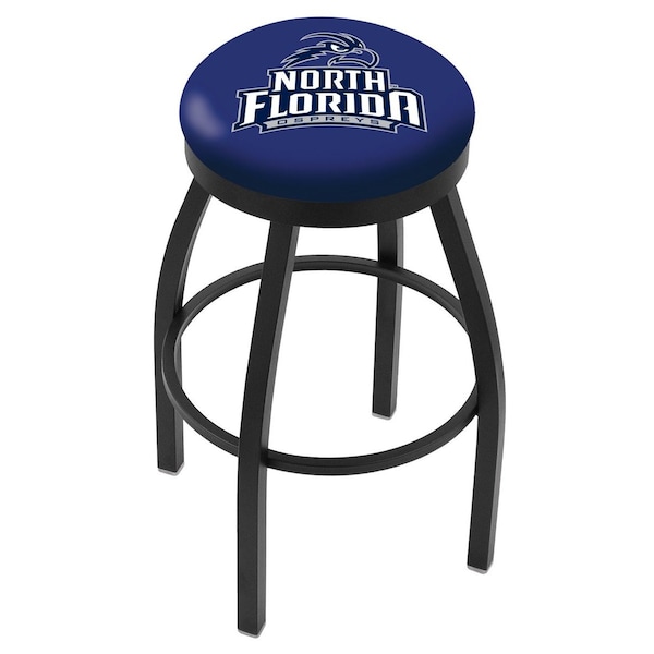 25" Blk Wrinkle North Florida Swivel Bar Stool, Accent Ring