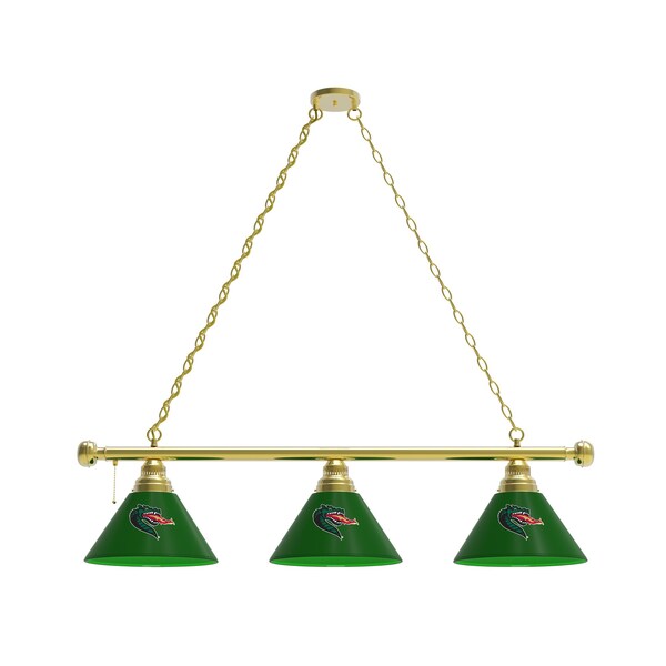 UAB 3 Shade Billiard Light, Brass Fixture
