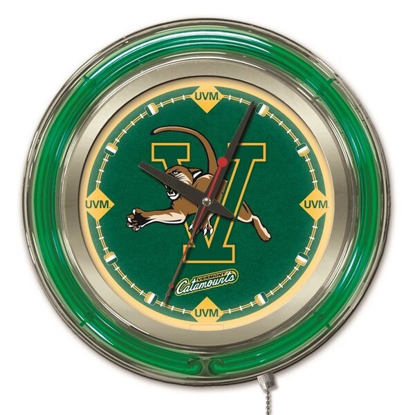 University of Vermont Double Neon 15" Clock