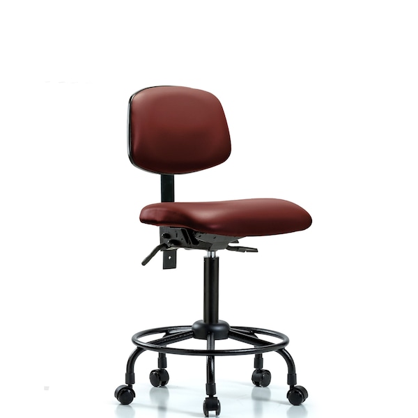 Vinyl Chair, Med Bench, Round Tube Base, Casters, Borscht