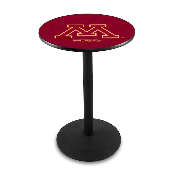 42" Blk Wrinkle Minnesota Pub Table, 36" dia. Top