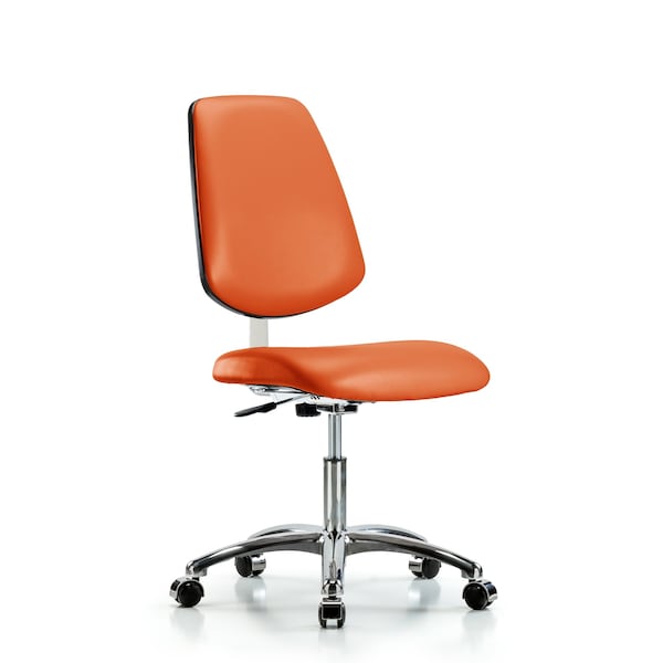 Clean Room Chair 18" to 23" Height, Vinyl, Orange Kist