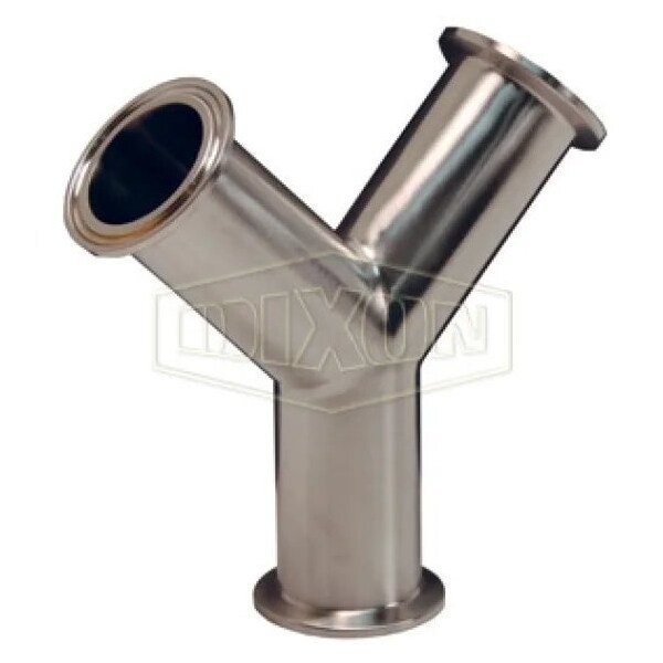 Clamp True Wye, 1-1/2 in, 316L SS, Domestic