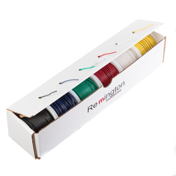 24 AWG Stranded Hook Up Wire Kit, 100 ft Each, 6 Color, 300V