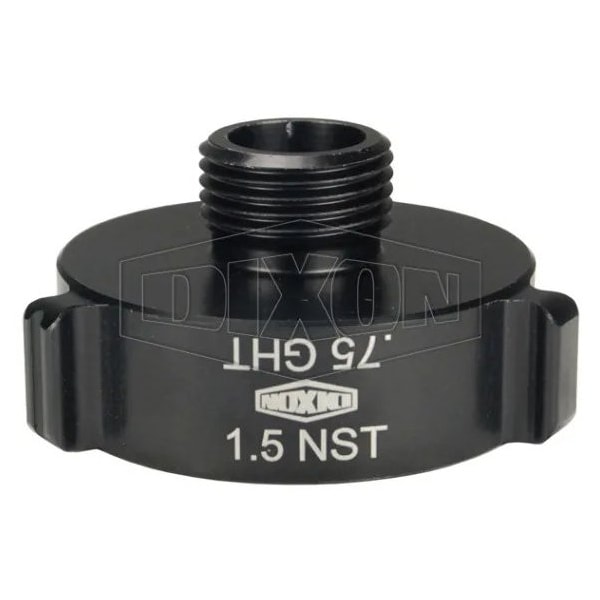 Style N37 Rocker Lug Hydrant Adapter, 1-1/2 x 3/4 in, Female NST NH x MNPT, Aluminum, Hardcoat Ano