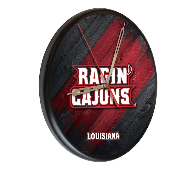 University of Louisiana at Lafayette 13" Solid Wood Clock