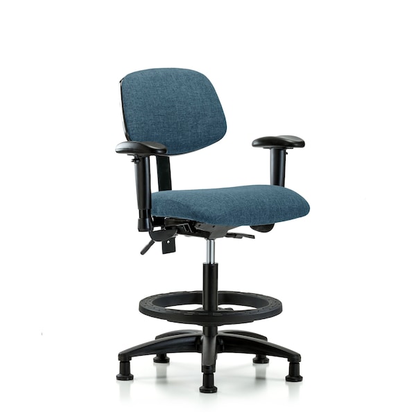 Chair, Fab, Med Bench, Tilt AA BF Glide, Blu, 6-Way Adjustable, 22" to 29" Height, Blue
