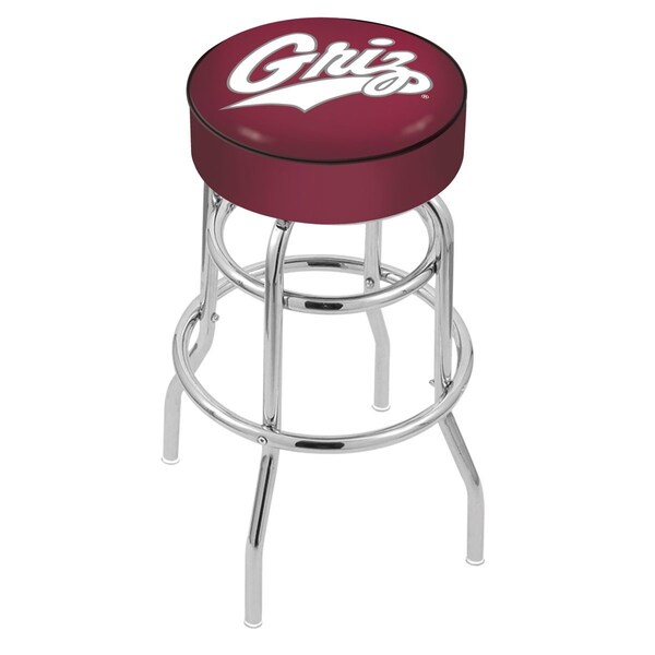 25" 4" Montana Cushion Seat, Double-Ring Chrome Swivel Bar Stool