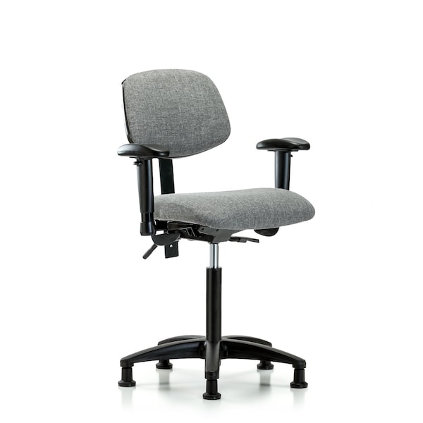 Chair, Fab, Med Bench, Tilt AA Glides, Gry, 6-Way Adjustable, 22" to 29" Height, Gray