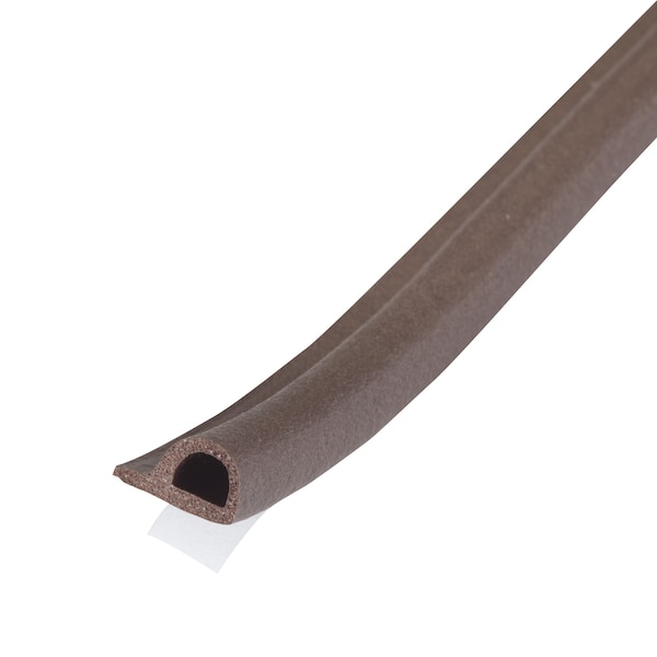 Weatherstrip, P, Brown, Length 17 ft.