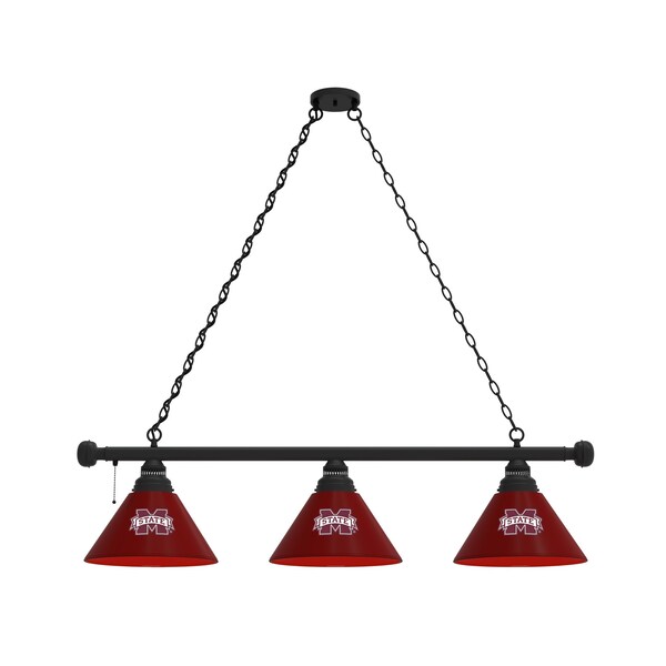 Mississippi State 3 Shade Billiard Light, Black Fixture