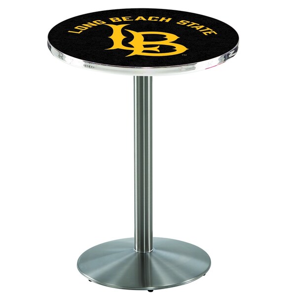 42" Stainless Steel Long Beach State University Pub Table, 36" dia. Top