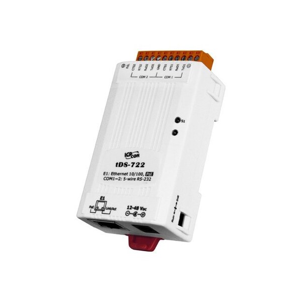 tDS722 Serial to Ethernet Device Server, 2 RS 232 ports